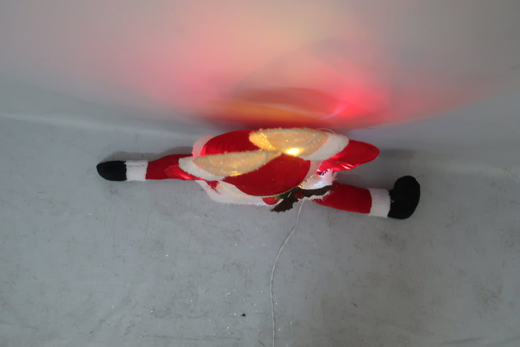 30-inch 35-light velvet-covered yoga split Santa Claus decoration