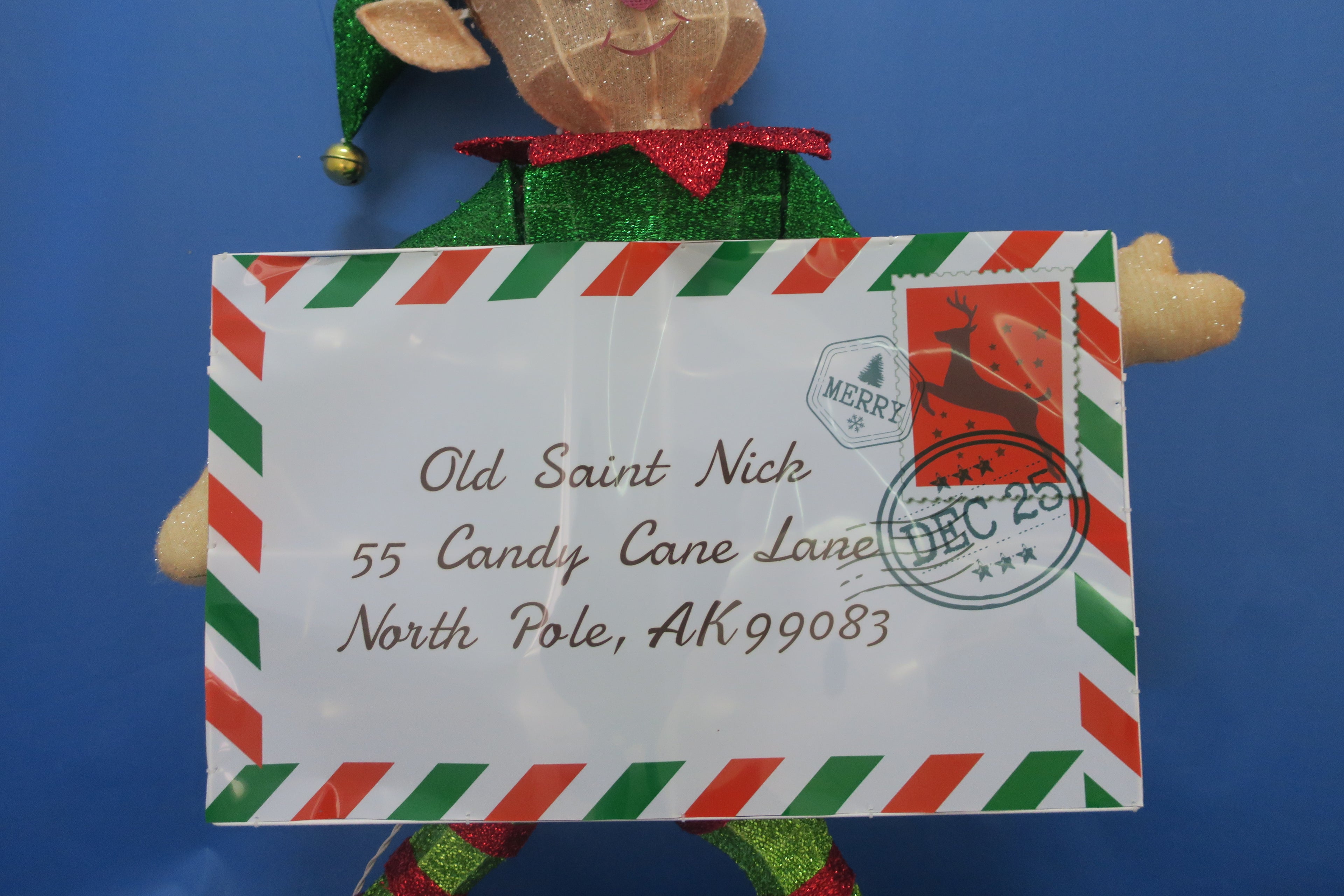 40-inch 70-light fabric elf with envelope