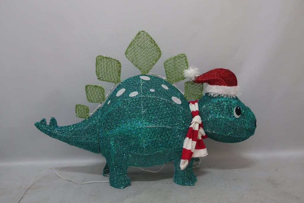 38-inch 80-light fabric-wrapped crawling dinosaur decoration