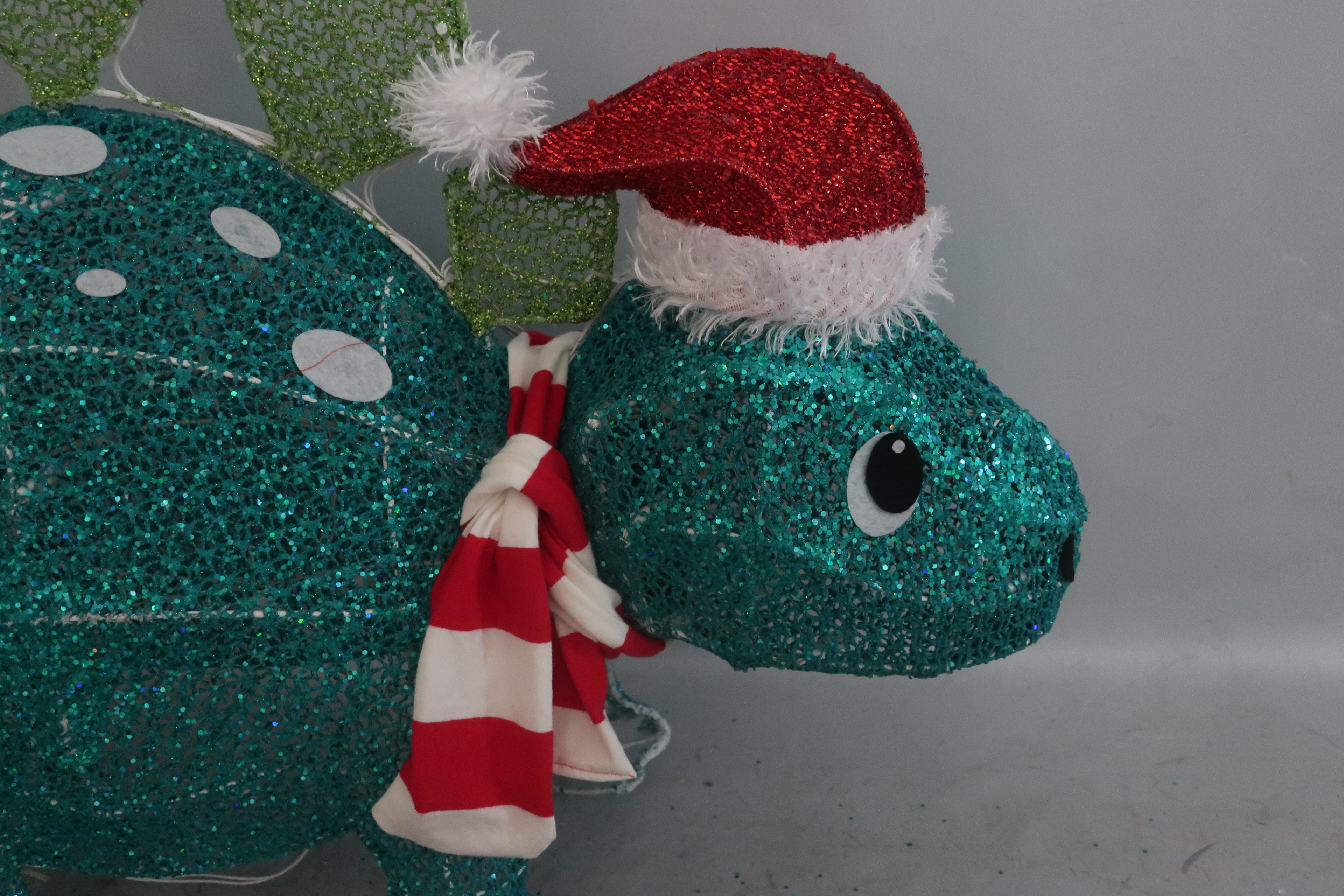 38-inch 80-light fabric-wrapped crawling dinosaur decoration
