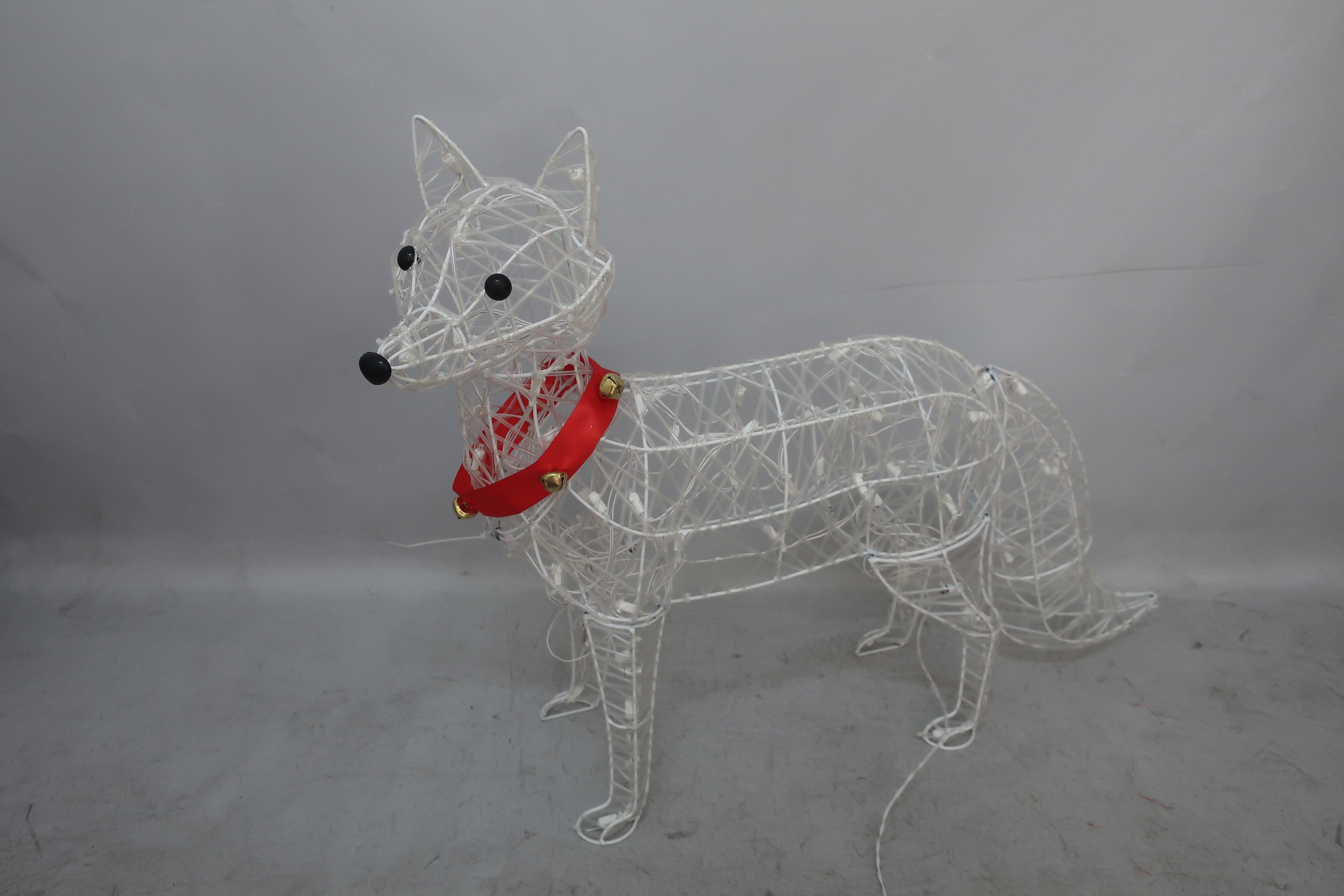 36-inch 70-light transparent tube-wrapped fox decoration