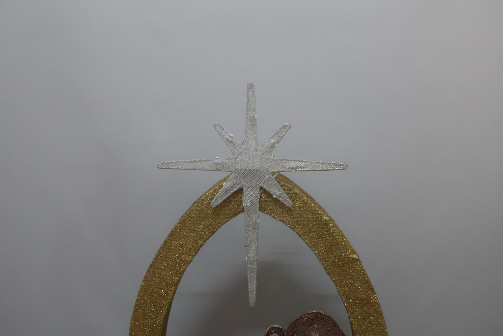 46-inch 100-light cotton-wrapped archway with the Three Wise Men decoration