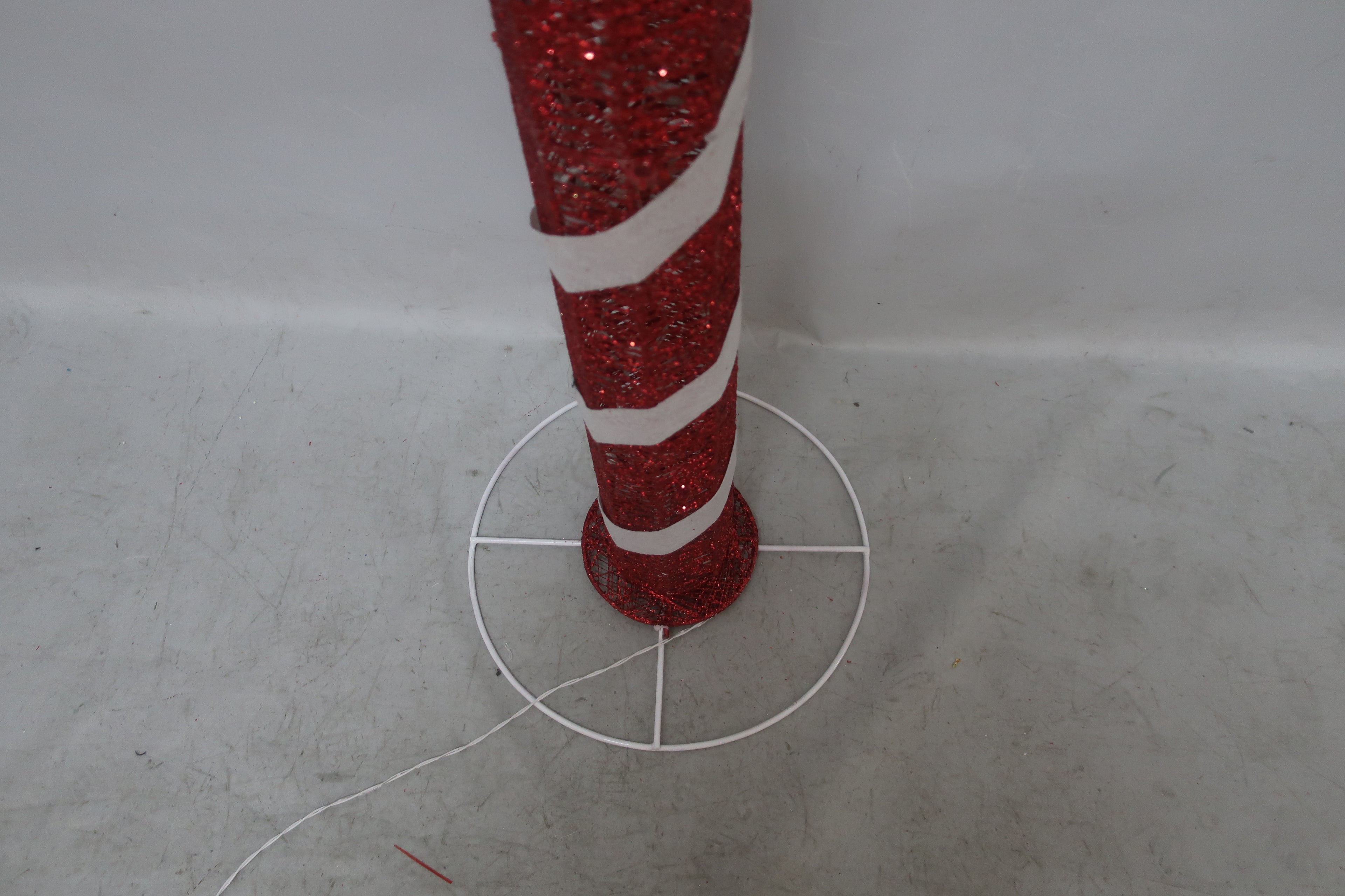 60-inch 100-Light Cotton-Wrapped Santa Stop Here Sign. Fun