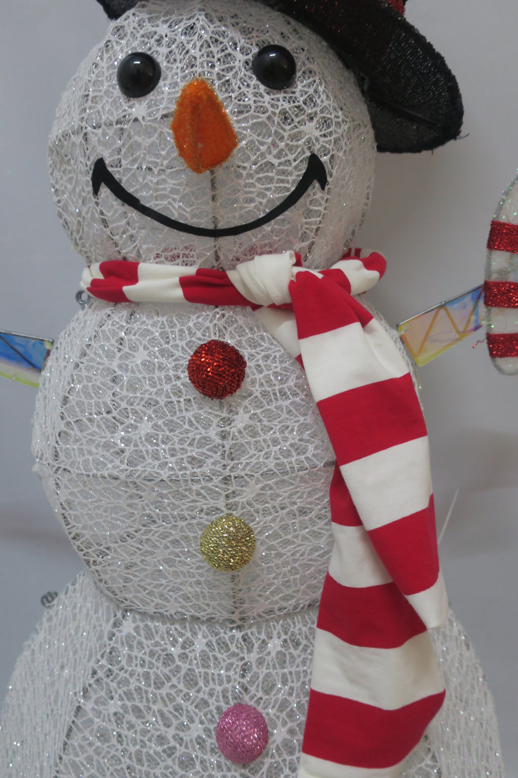 3-inch 190-light copper wire lamp with double-layer messy net cloth snowman decoration