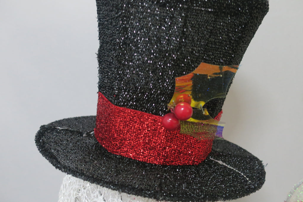 3-inch 190-light copper wire lamp with double-layer messy net cloth snowman decoration