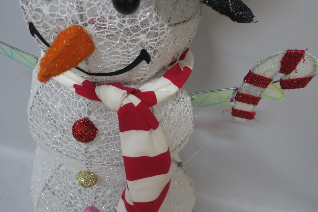 3-inch 190-light copper wire lamp with double-layer messy net cloth snowman decoration