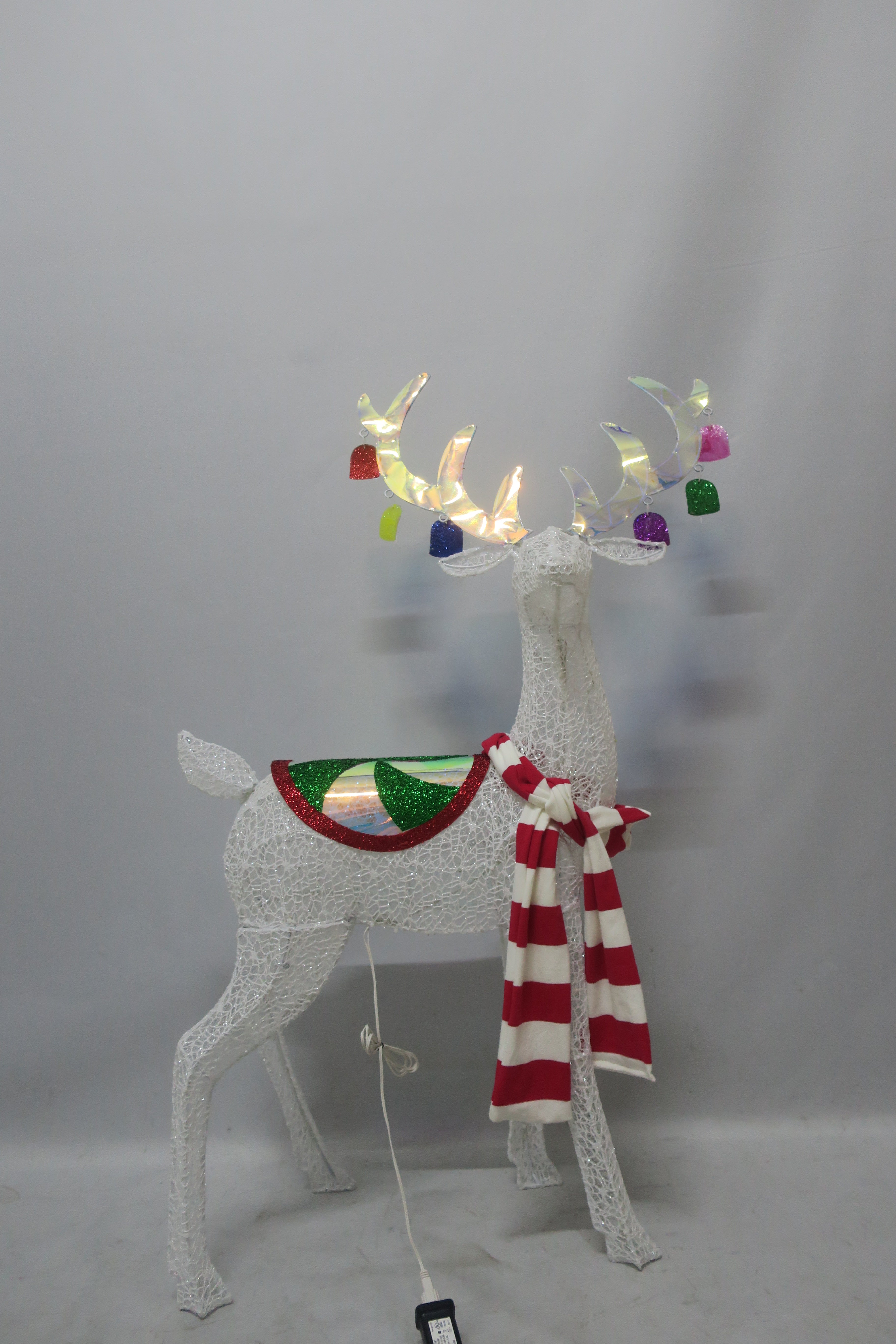 42-inch 120-light double-layer messy net cloth standing deer copper wire light decoration