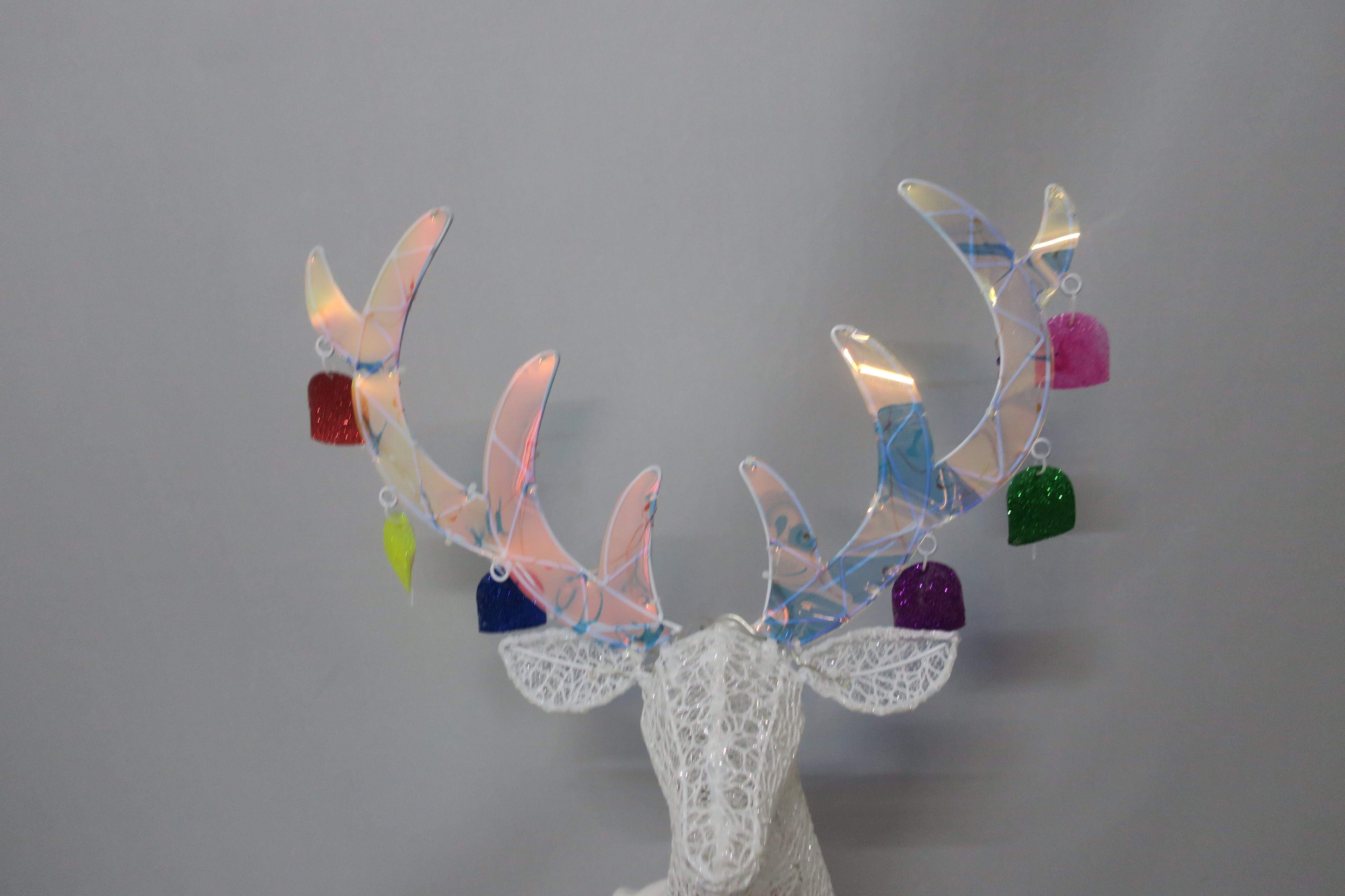 42-inch 120-light double-layer messy net cloth standing deer copper wire light decoration