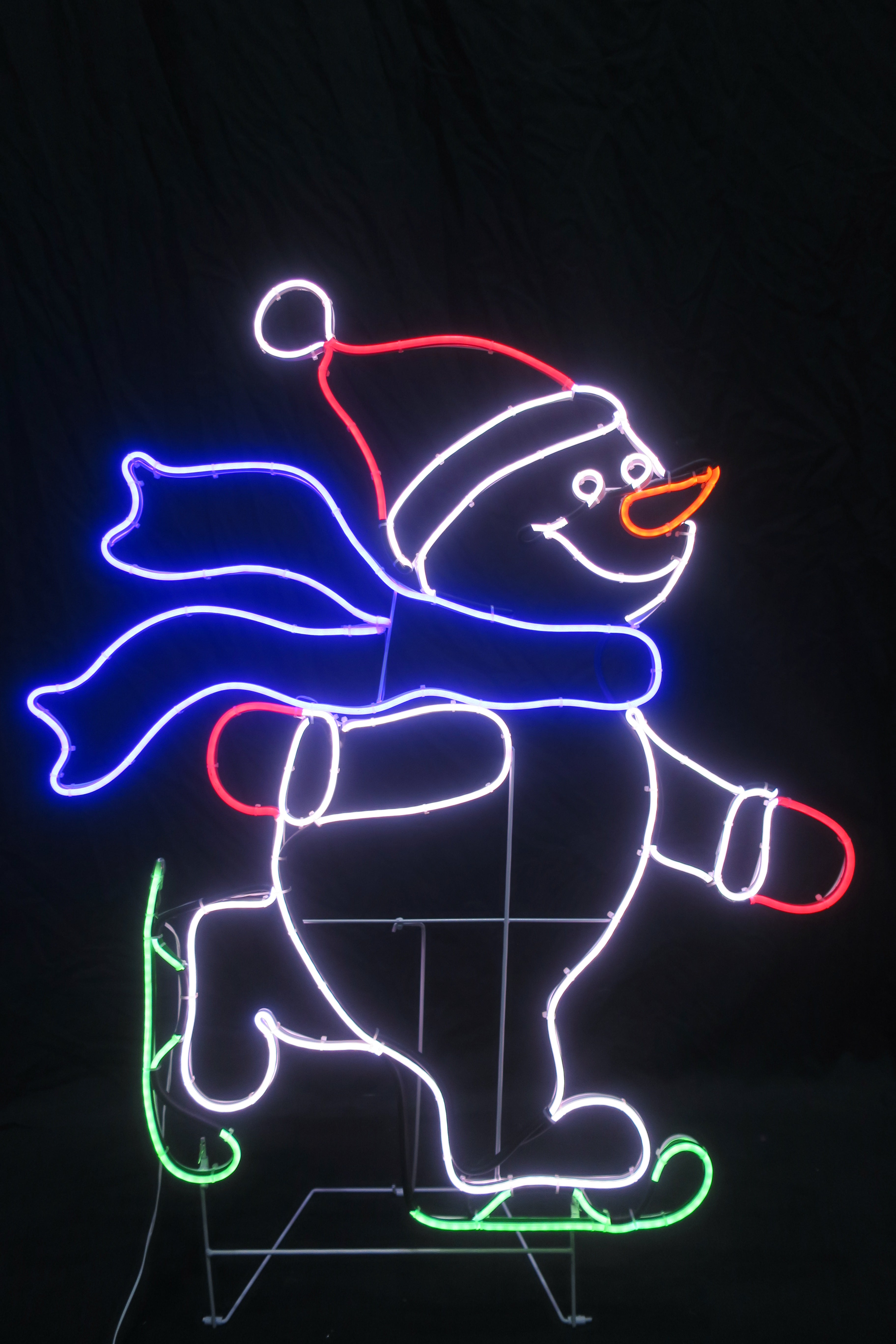 39-inch Skating Snowman Neon Tube Light