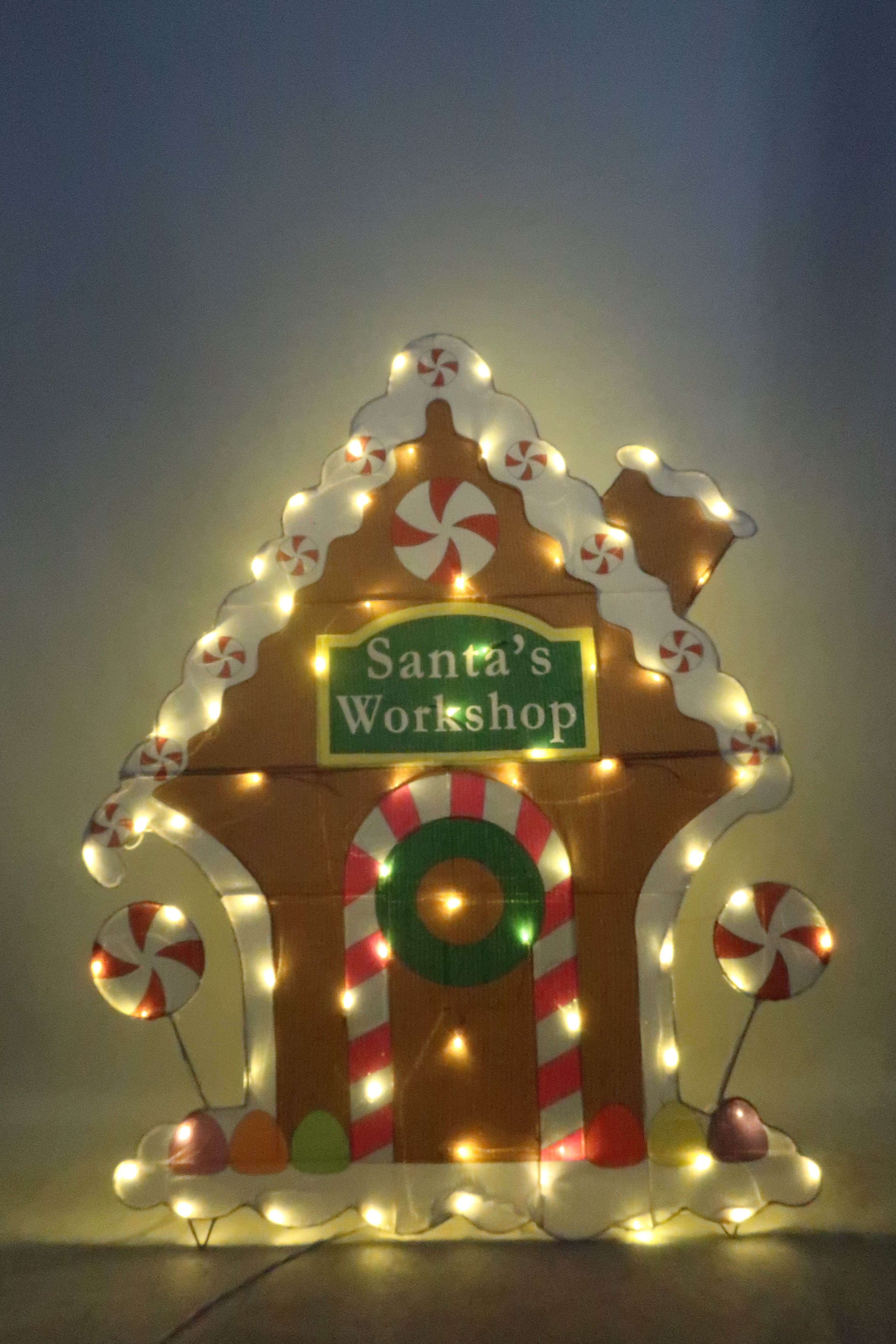42-inch 70-Light Fabric 2D Gingerbread House Light