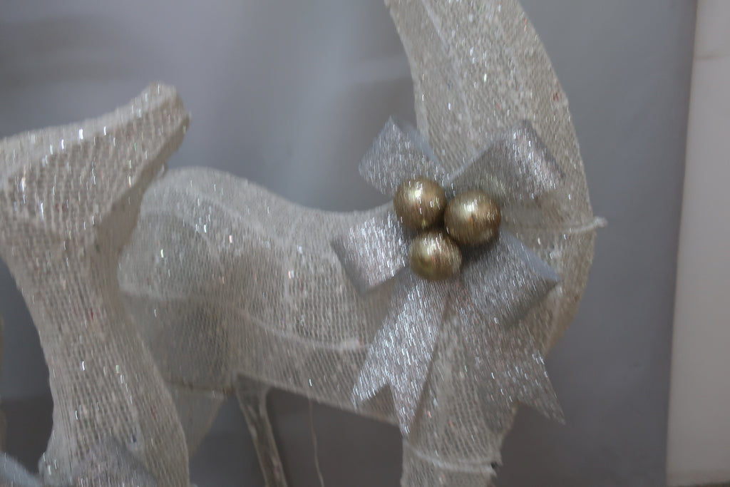 Set of 3 Lighted Reindeer (60/52/36"), with 140+120+70 4-color LED lights
