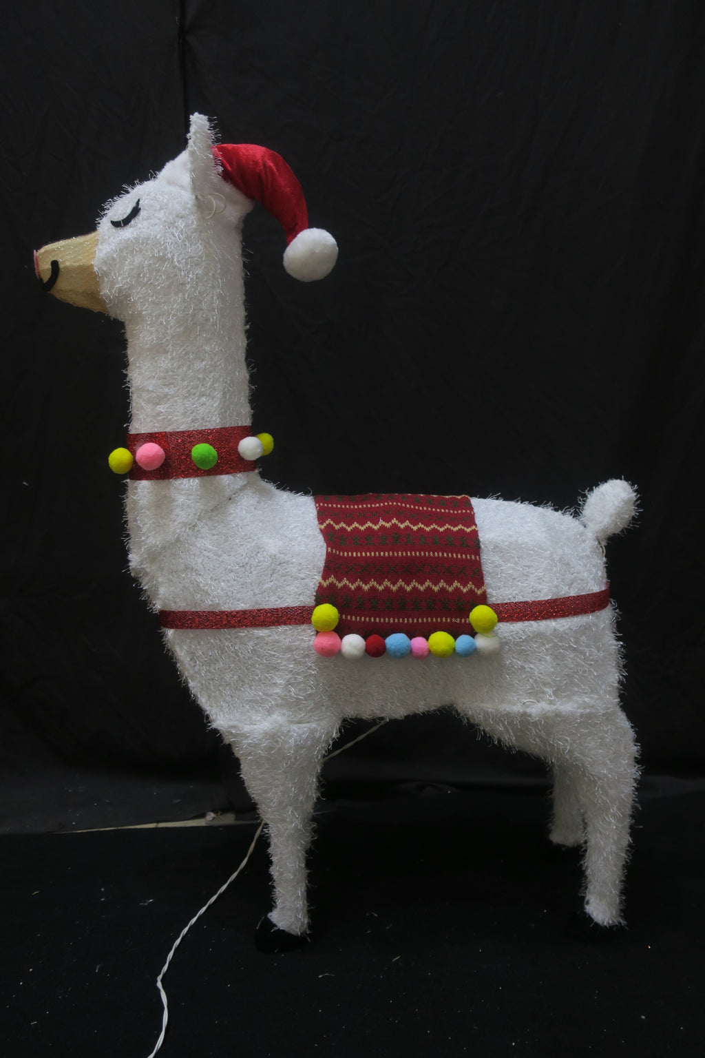 41-inch 100-light fabric Christmas llama light
