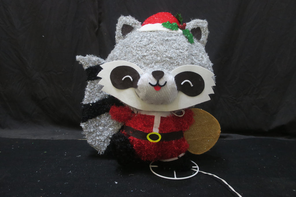 23-inch 35-light plush raccoon decorative light