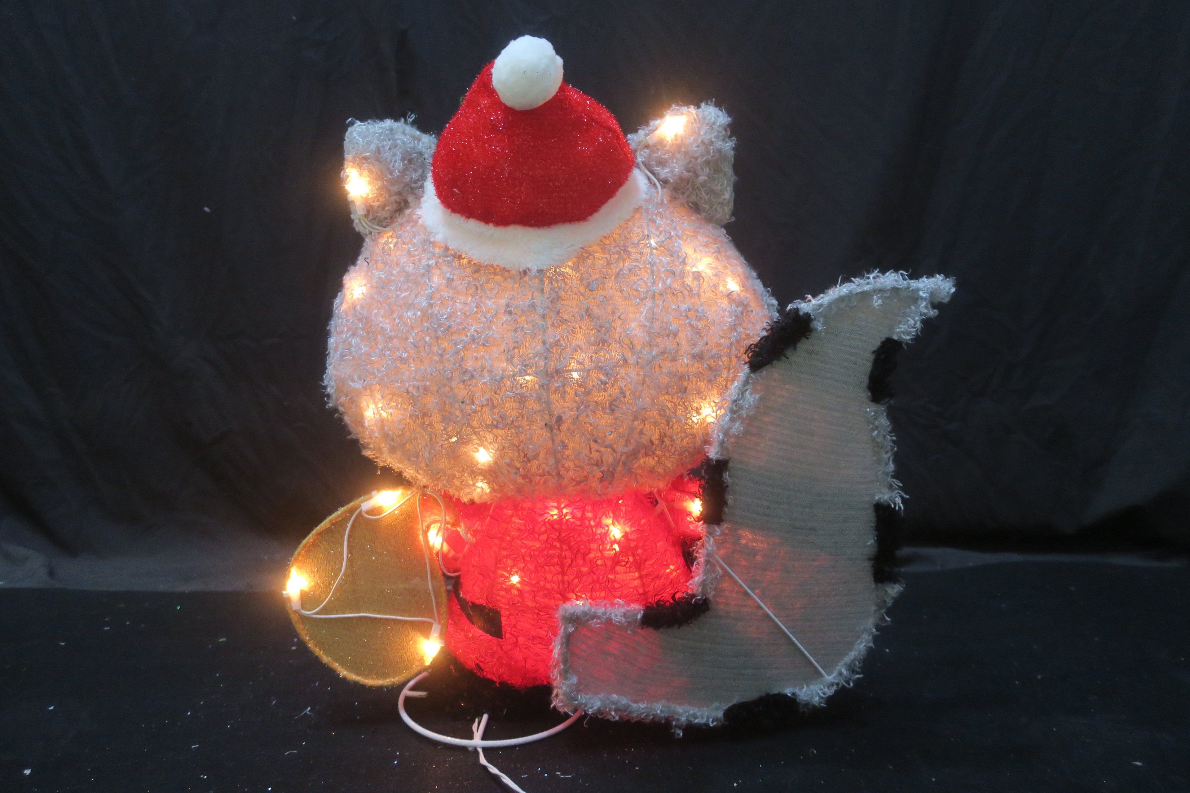 23-inch 35-light plush raccoon decorative light