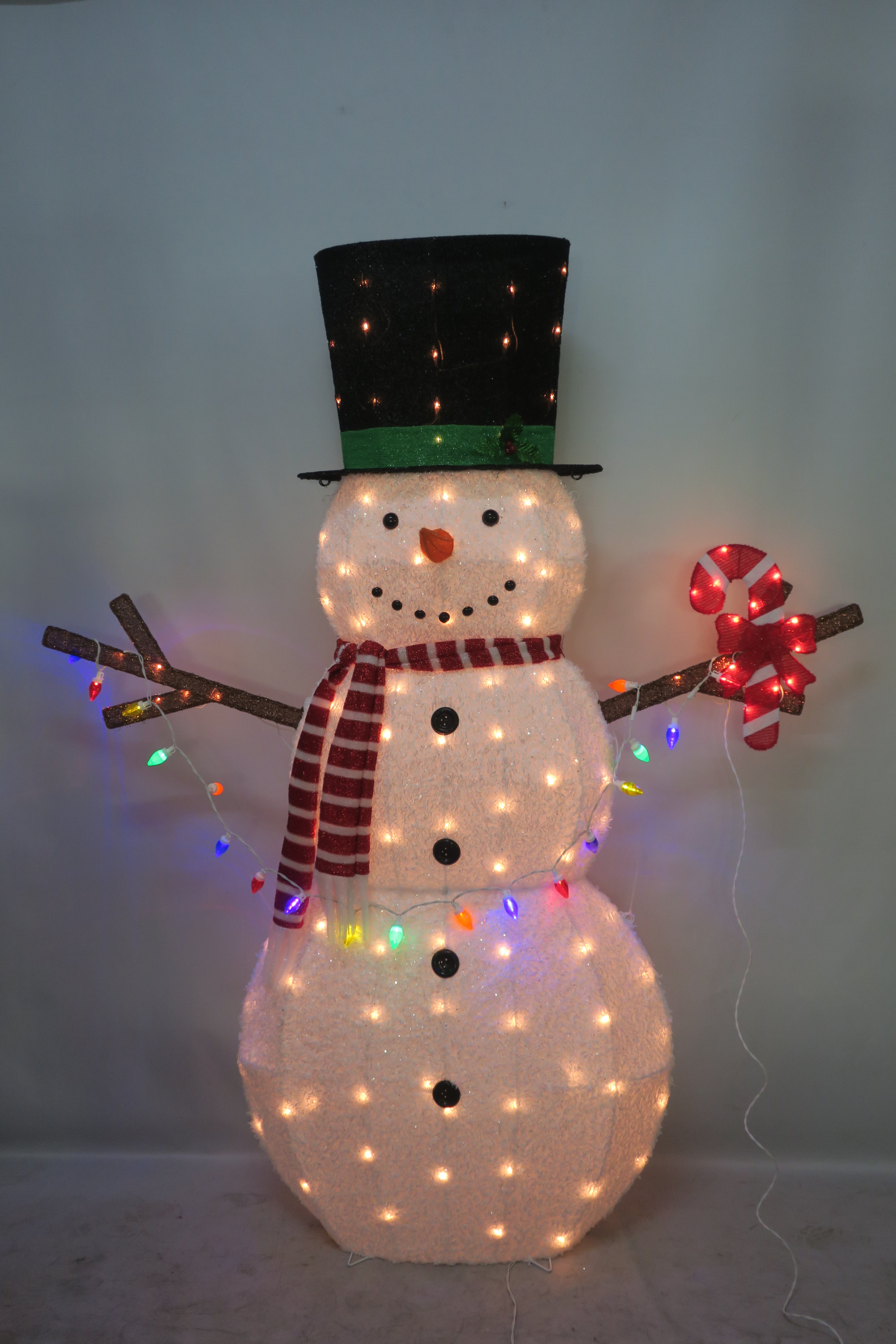 72-inch 105-light snowman decoration with velvet cloth