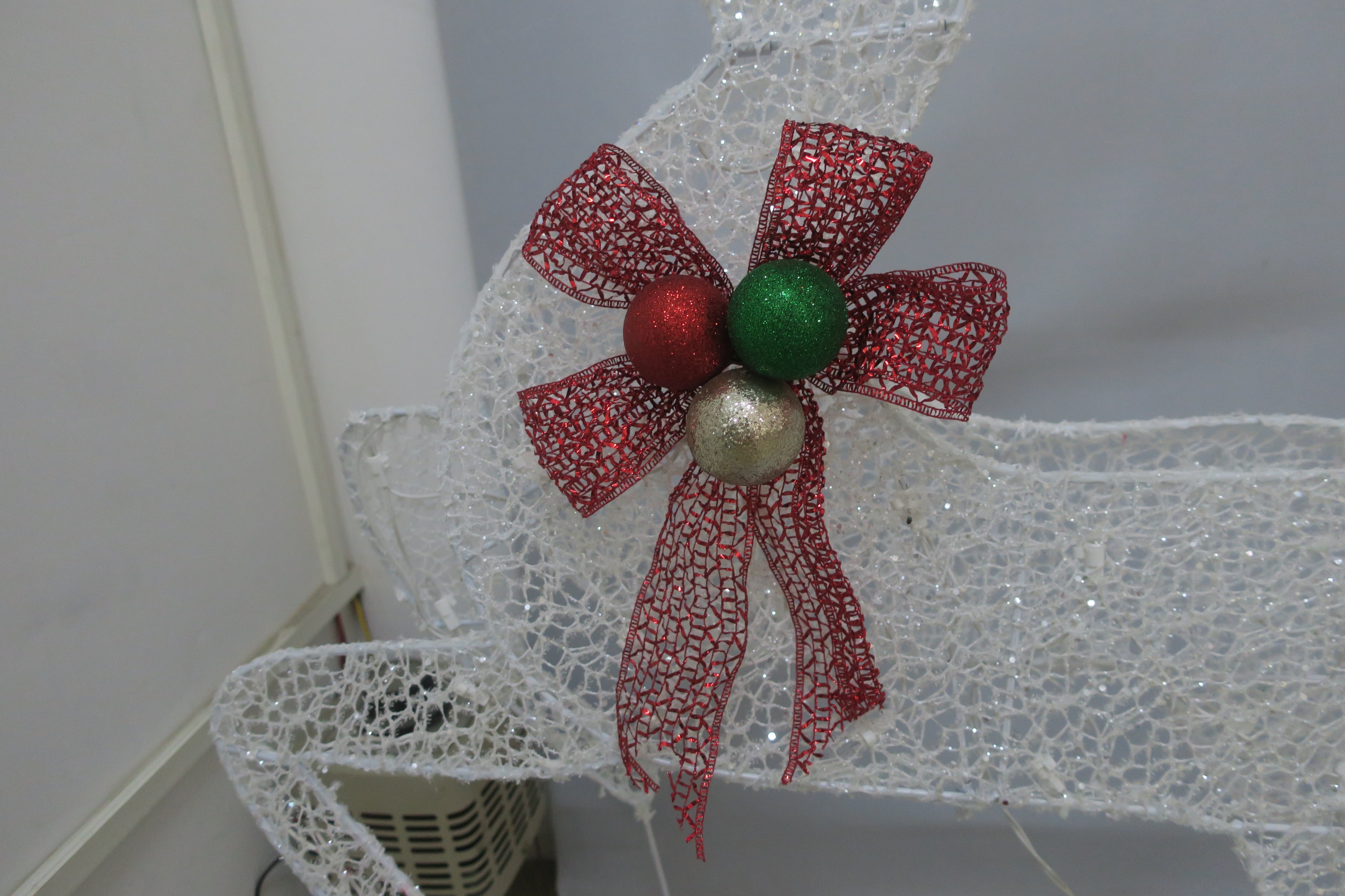 46/46/24-inch 150-light double-plane double deer pulling cart decoration