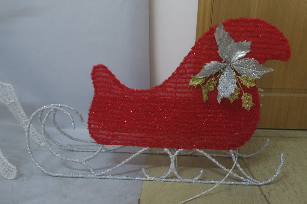 46/46/24-inch 150-light double-plane double deer pulling cart decoration