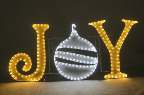 22-inch 105-light fabric-wrapped tube light "JOY" decoration