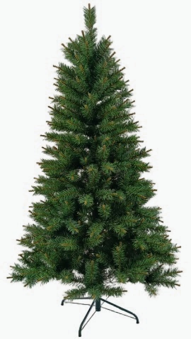 Green PVC Candle-Tip Christmas Tree with Metal Fork Stand