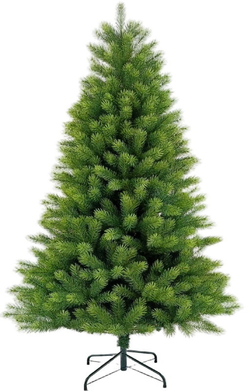 Green PVC+PE Mixed Leaf Christmas Tree with Metal Fork Stand