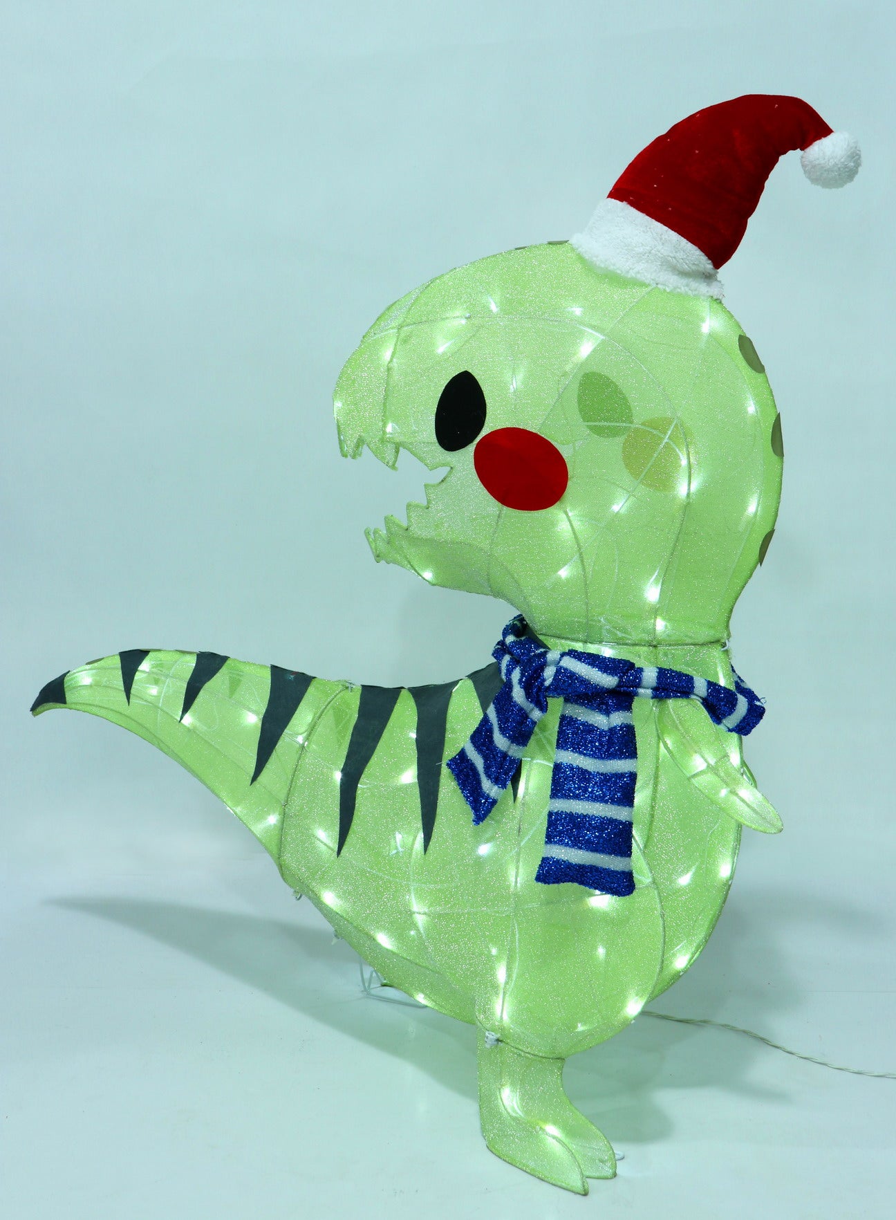 36-inch 80-light glittering fabric green dinosaur decoration