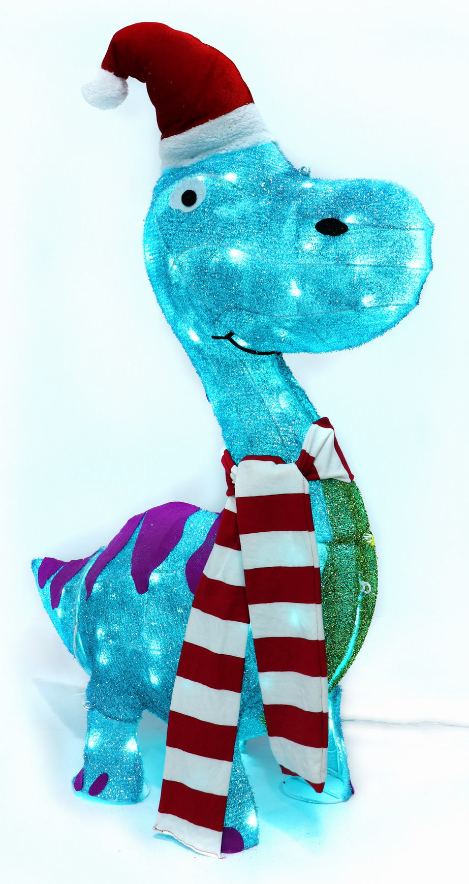 35-inch 80-light glittering fabric blue dinosaur decoration