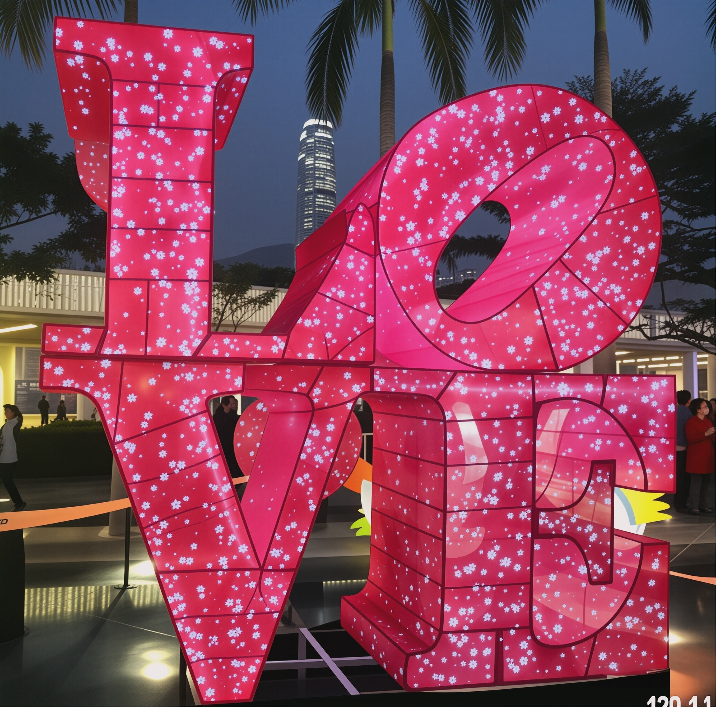 3D Pink LOVE Letter Light Sculpture