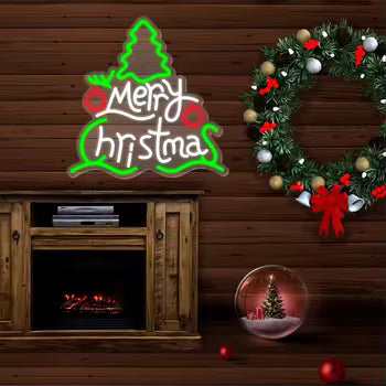 Custom Colorful Bright Beautiful Merry Christmas Neon Light Sign Custom Wall Decor for Wedding Home & Party Holiday Decorations