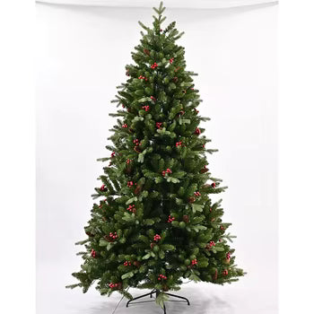 Pine cone & red berry PVC Christmas tree