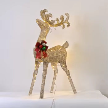 Christmas Decorative Lights & Creative Lamps Elk Adorned with Christmas Bows