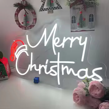 Custom Colorful Bright Beautiful Merry Christmas Neon Light Sign Custom Wall Decor for Wedding Home & Party Holiday Decorations