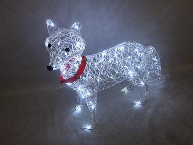 36-inch 70-light transparent tube-wrapped fox decoration
