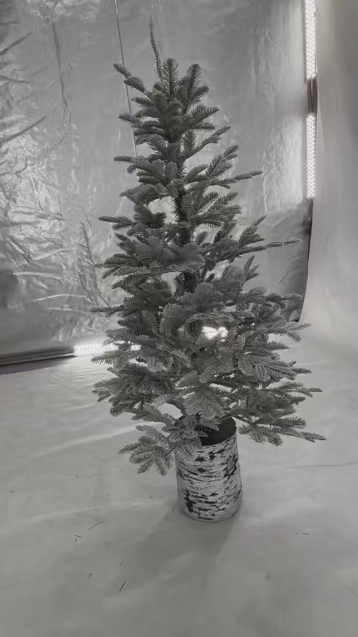 Floked PE Potted Christmas Tree