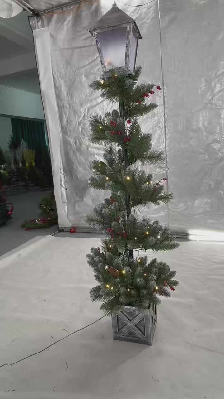 Spiral Lamp Post Christmas Tree