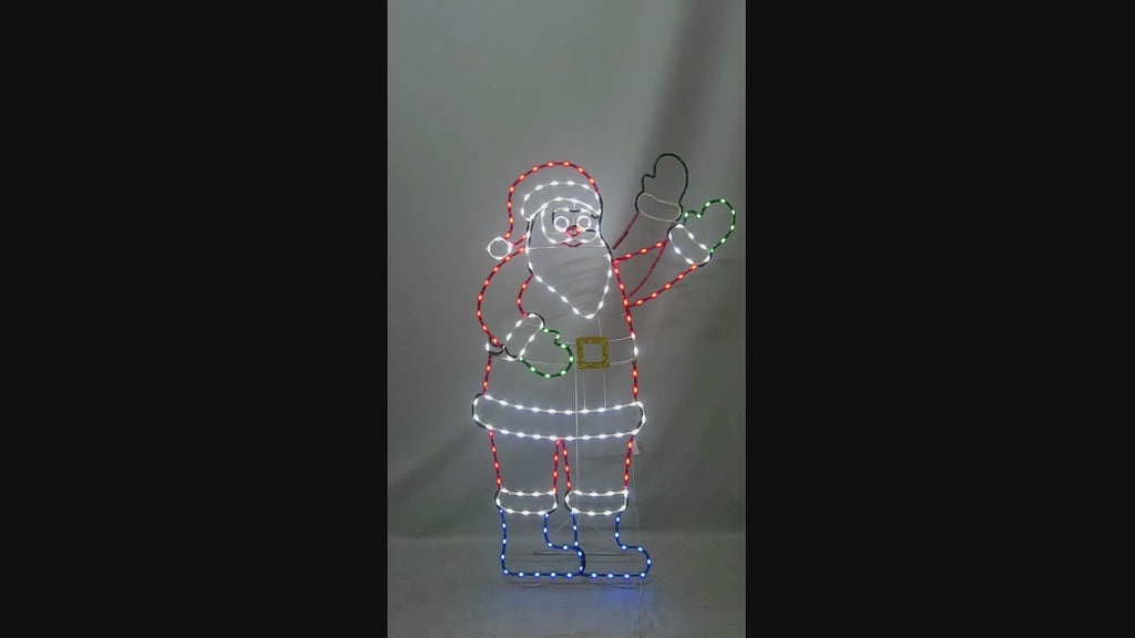 60-inch 225-Light Waving Santa Light