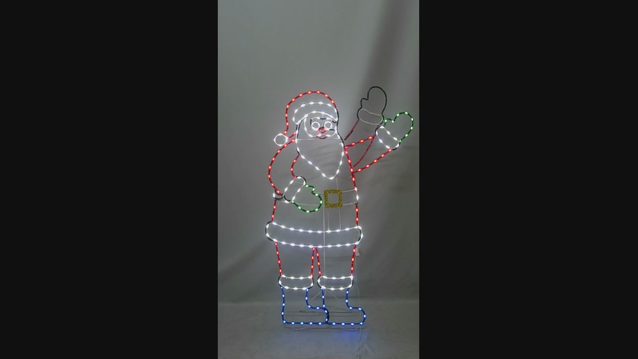 60-inch 225-Light Waving Santa Light