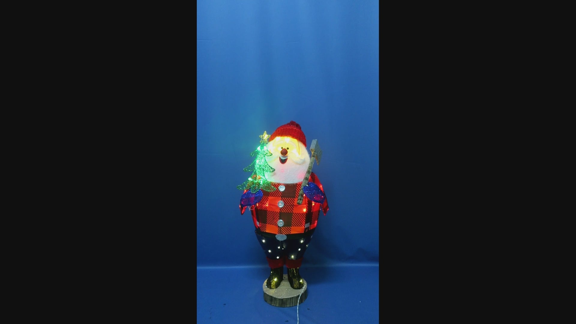 40-inch 70-light fabric lumberjack Santa Claus light
