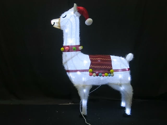 41-inch 100-light fabric Christmas llama light