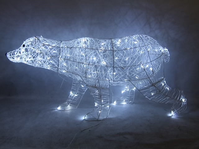 48-inch 105-light polar bear decoration with clear tube wrapped around