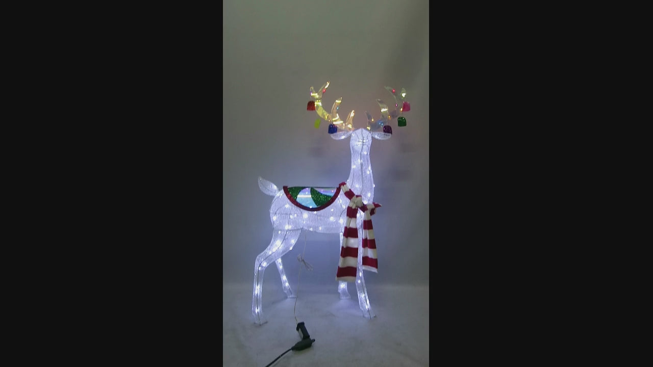 42-inch 120-light double-layer messy net cloth standing deer copper wire light decoration
