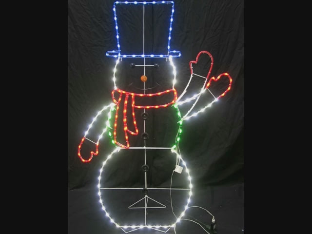 60-inch 210-Light Animated Waving Snowman Light