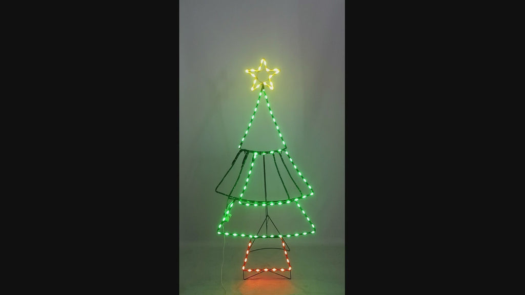 60-inch Animated Waving Christmas Tree Neon Light